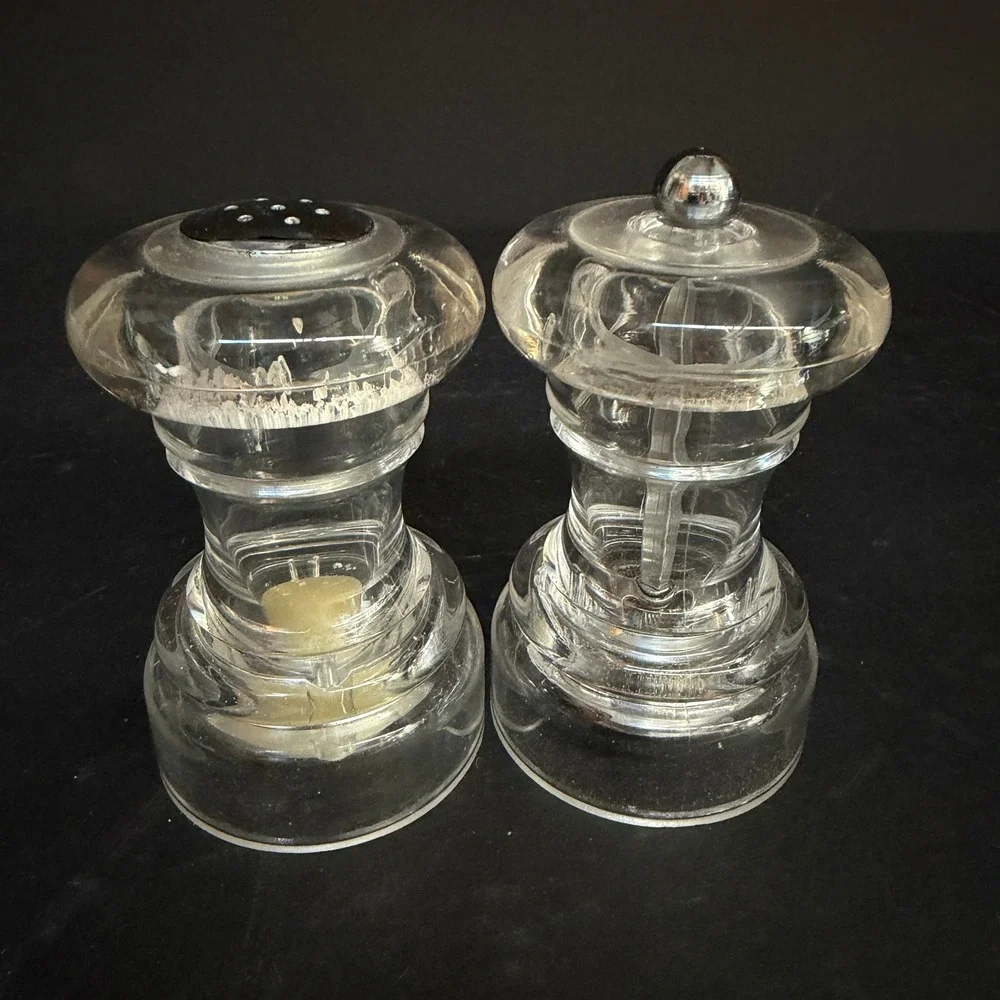 Mr. Dudley Clear Acrylic Salt Shaker and Pepper Grinder Set 4.5